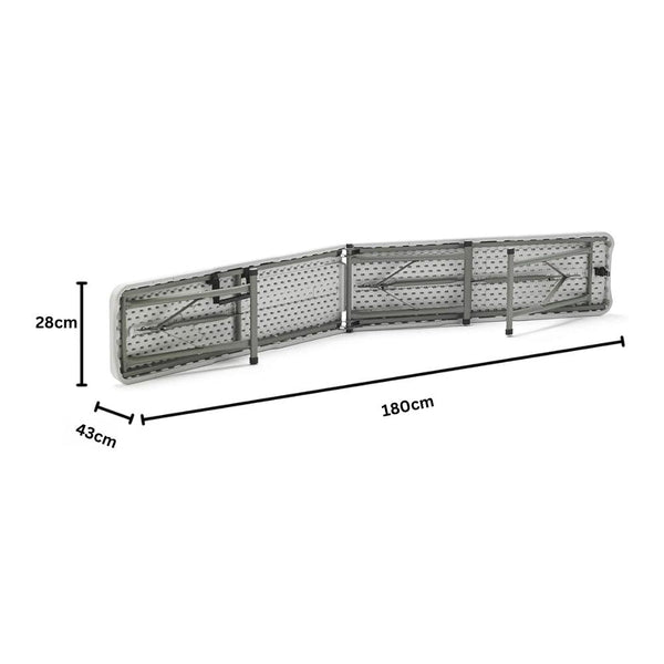 Lifestyle Living White Folding Bench | 180 x 43 x 28 cm