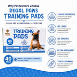 Regal Paws Puppy Training Pads | 40 Pack Ultra-Absorbent