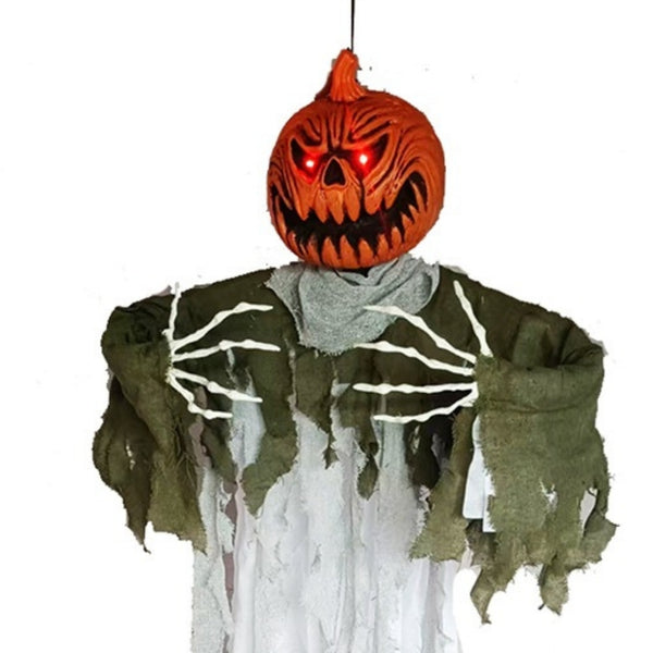 Haunted Haven Evil Light Up Pumpkin | 160cm Hanging Halloween Decoration