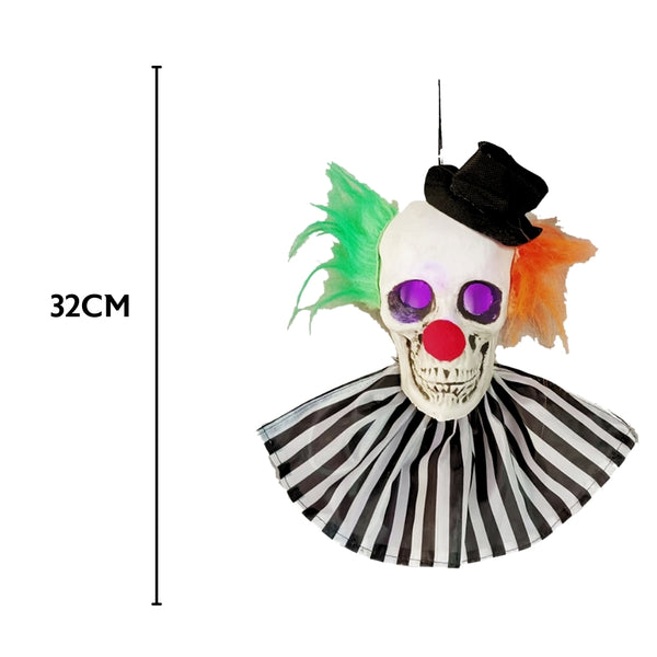 Haunted Haven Hanging Light Up Clown | 35cm 