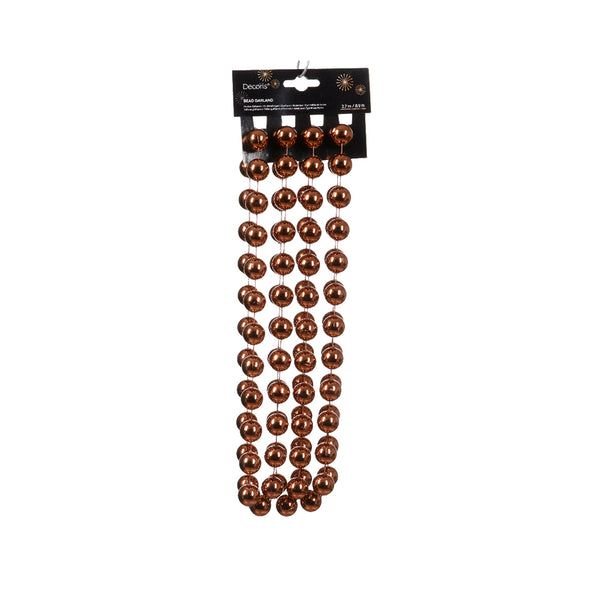 Christmas Shiny Copper Bead Garland | 2.7 m, Pre-Strung, Lightweight