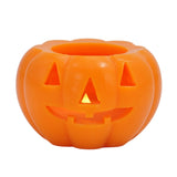 Orange Pumpkin-Shaped LED Candle - Glowing Halloween Decoration