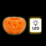 Orange Pumpkin-Shaped LED Candle - Glowing Halloween Decoration