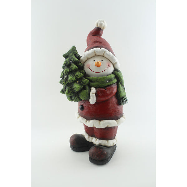 Christmas LED Ceramic Snowman Figurine | 45cm, Hand-Finished