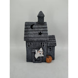 LED Haunted House Halloween Ornament - 38cm, Ghost and Pumpkin Detail