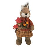 autumn collection fall girl squirrel decoration  textured fabric