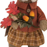 autumn collection fall girl squirrel decoration  textured fabric