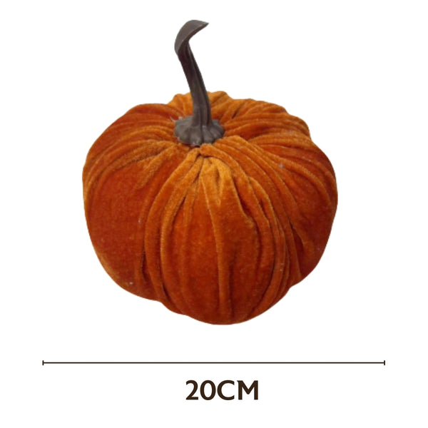 Autumn Collection Velvet Pumpkin | Orange 20cm