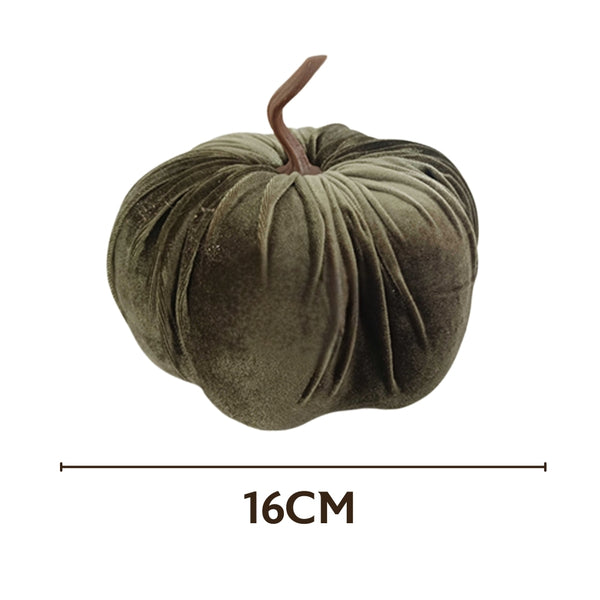 Autumn Collection Velvet Pumpkin | Green 16cm