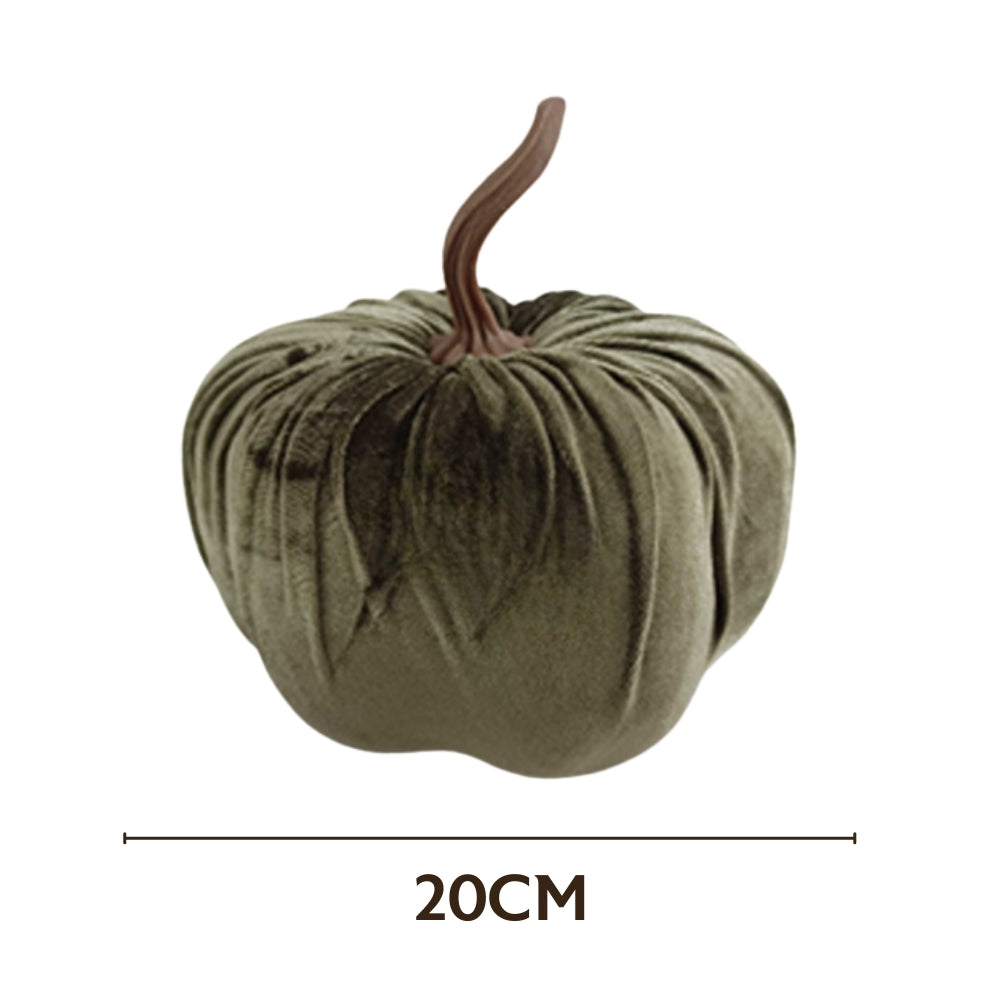 autumn collection velvet pumpkin  green 20cm