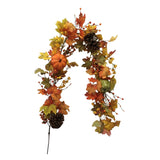 autumn collection fall leaves pumpkin  pine cone garland