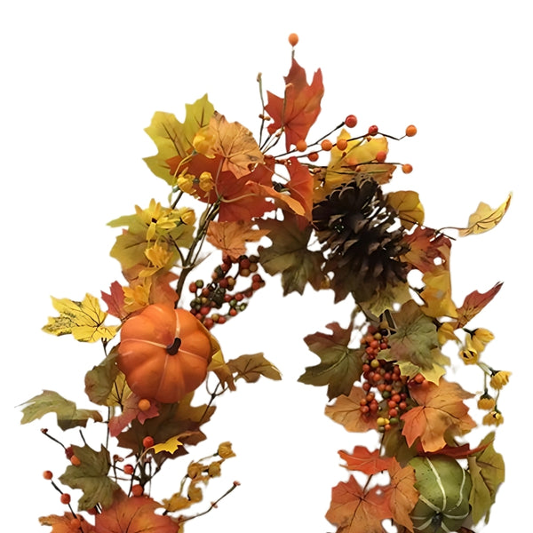 autumn collection fall leaves pumpkin  pine cone garland