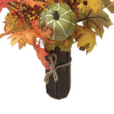 autumn collection fall leaves  pumpkins arrangement  rustic base