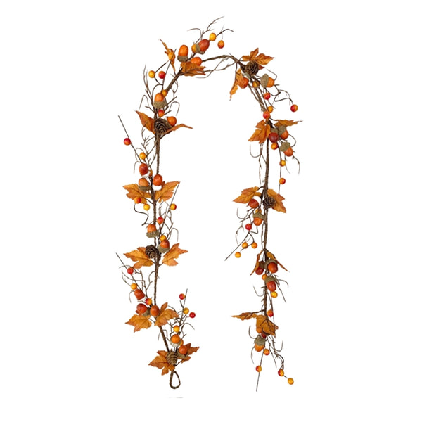 autumn collection acorn  fall leaves garland  128cm
