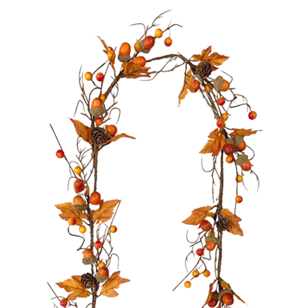 autumn collection acorn  fall leaves garland  128cm