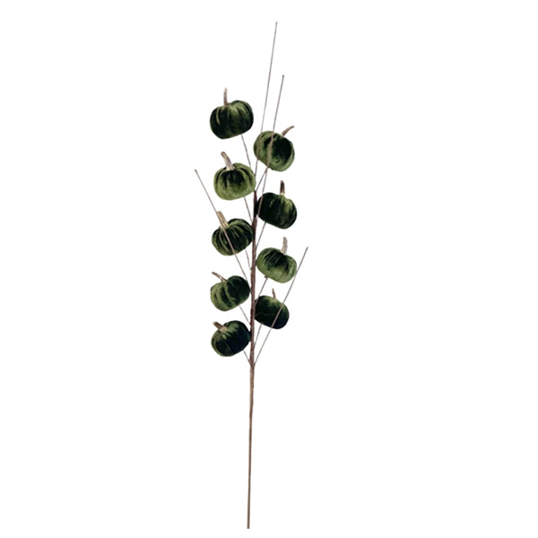 autumn collection velvet pumpkins spray  green h66cm