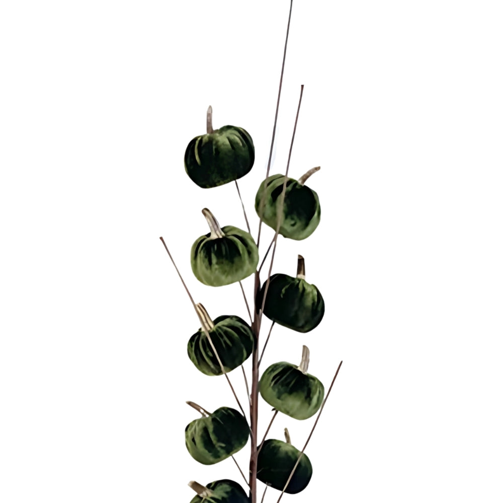 autumn collection velvet pumpkins spray  green h66cm