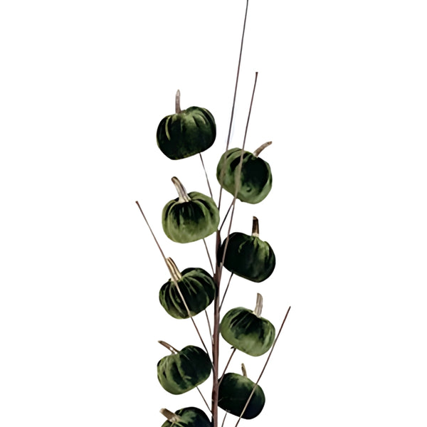 autumn collection velvet pumpkins spray  green h66cm