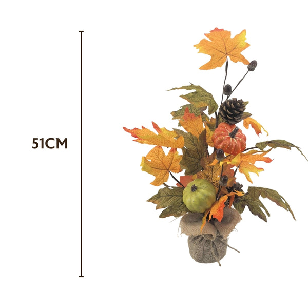 autumn collection fall leaves  pumpkins pot  51cm