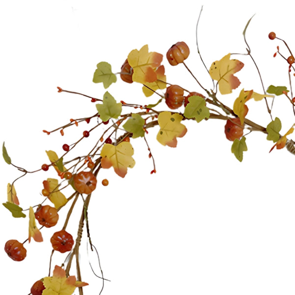autumn collection mini pumpkins leaves garland  152cm