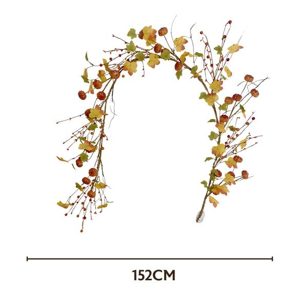 autumn collection mini pumpkins leaves garland  152cm
