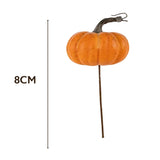 autumn collection single pumpkin stem  8cm orange decor
