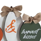 autumn collection pumpkin wishes  harvest kisses decoration  wood