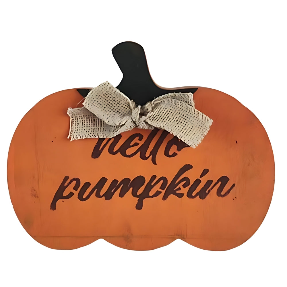 autumn collection wooden hello pumpkin decoration  25cm