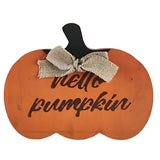 autumn collection wooden hello pumpkin decoration  25cm