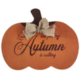 autumn collection pumpkin plaque  25cm rustic wood decor