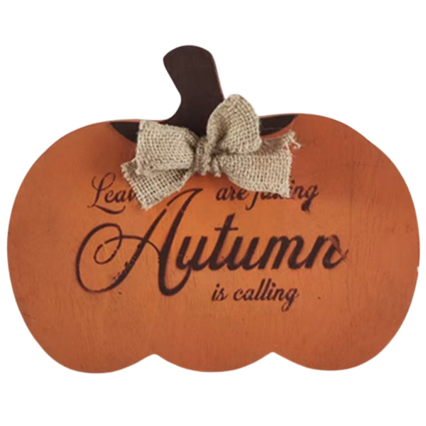 autumn collection pumpkin plaque  25cm rustic wood decor
