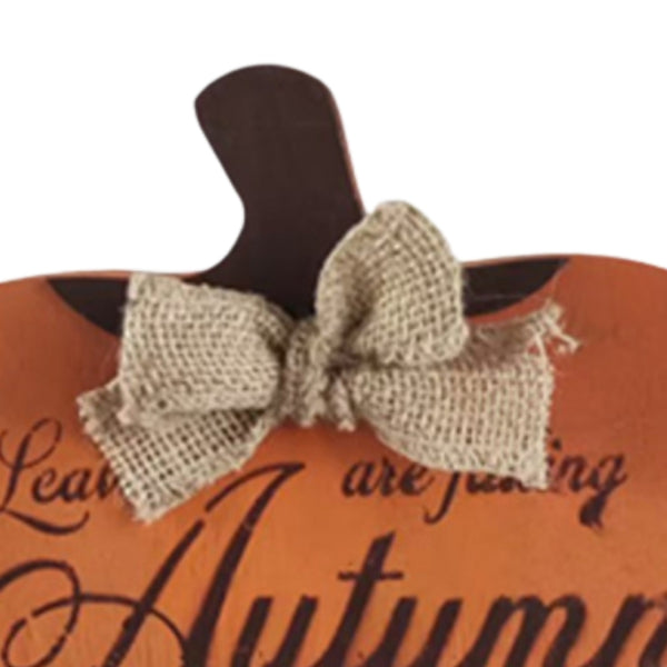 autumn collection pumpkin plaque  25cm rustic wood decor