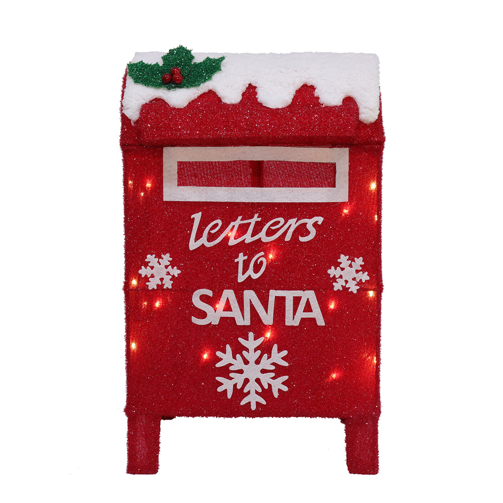 Christmas 3D Letters to Santa LED Mailbox Decor | Warm White, Battery Operated