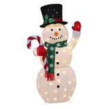 Christmas 3D Pre-Lit Snowman Sculpture | Warm White LEDs, Plug-In Adaptor