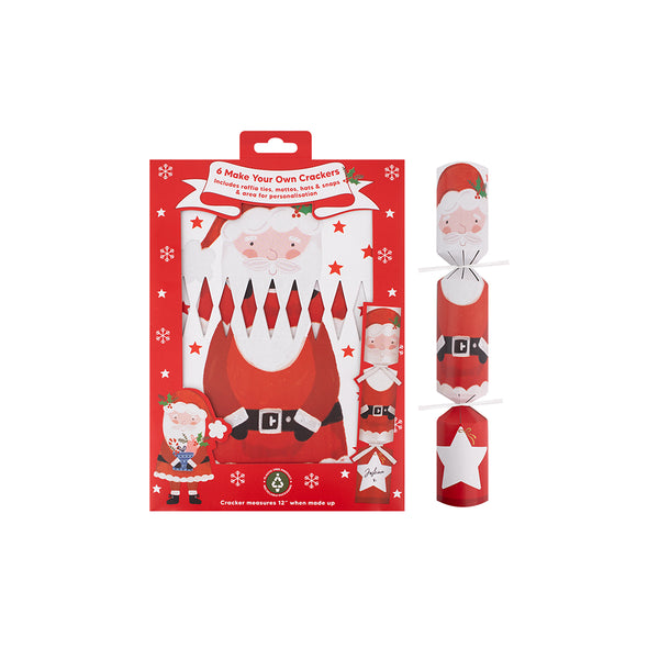 Christmas Make Your Own Santa Crackers | Pack of 6, 12 Inches, Red and White