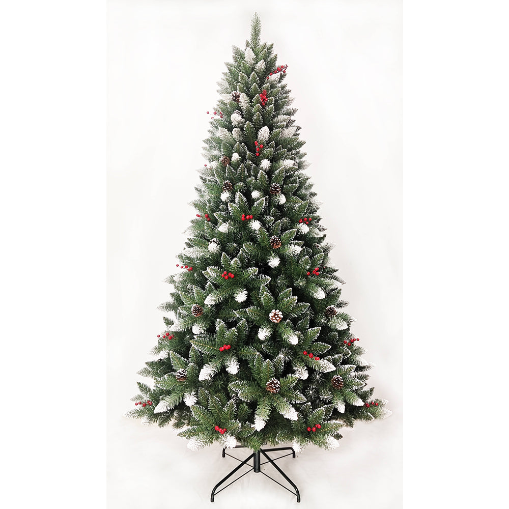 Christmas Vermont Frost Cone and Berry Artificial Tree | 7ft