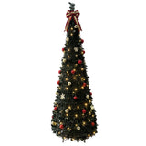 Christmas Pre-Lit Pop Up Christmas Tree | 7ft, Warm White LEDs, Bow Topper