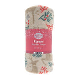 Christmas Printed Flannel Throw Blanket Festive Reindeer | 120 x 150cm