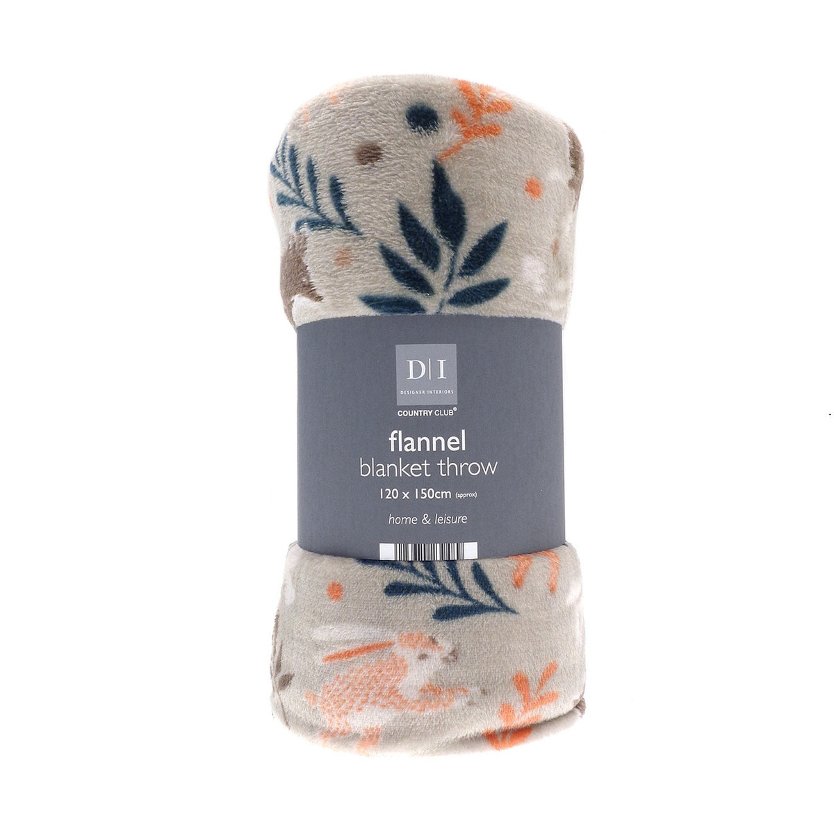 Country Club Woodland Creatures Printed Throw | 120x150cm Flannel
