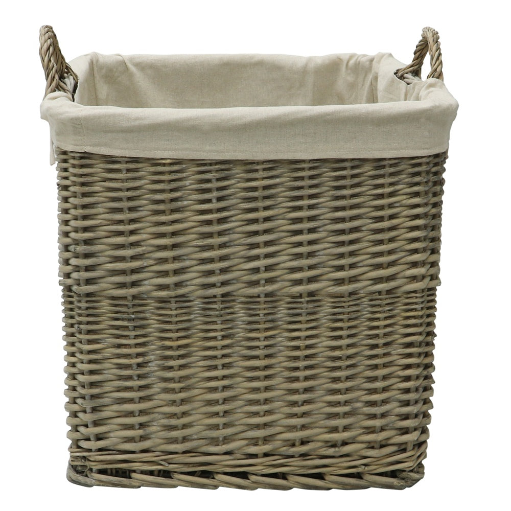 Antique Washed Willow Lined Log Basket - Fireside - 1 Pack - view 1