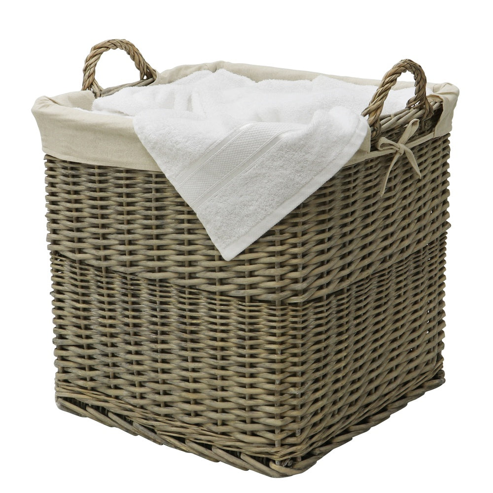 Antique Washed Willow Lined Log Basket - Fireside - 1 Pack - view 4