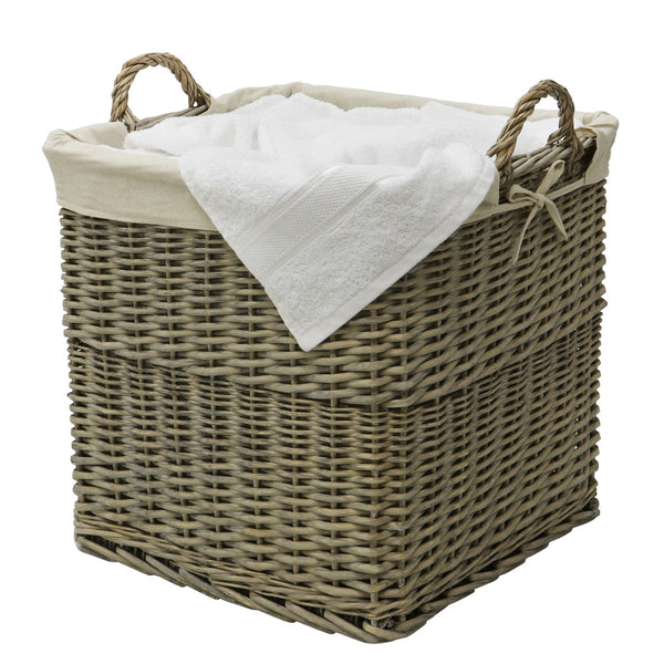 Antique Washed Willow Lined Log Basket - Fireside - 1 Pack - view 4