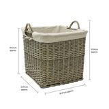 Antique Washed Willow Lined Log Basket - Fireside - 1 Pack - view 6