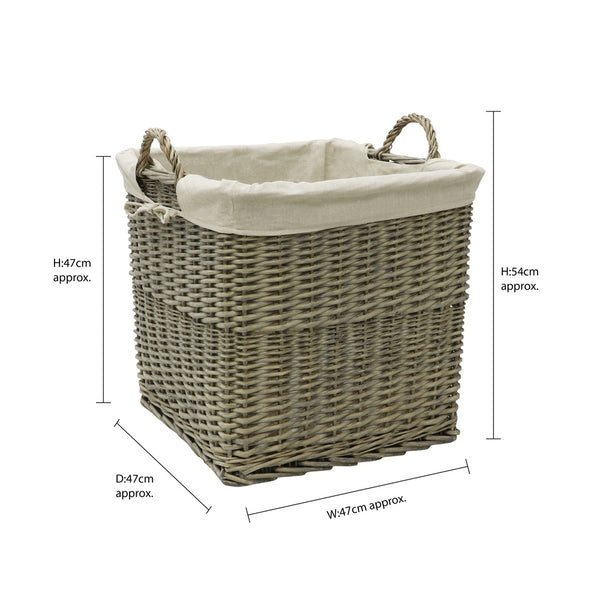 Antique Washed Willow Lined Log Basket - Fireside - 1 Pack - view 6