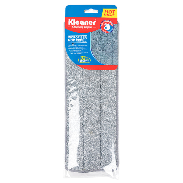 Kleaner Microfibre Mop Refill Pad | 32 cm Wide, Wet or Dry Use