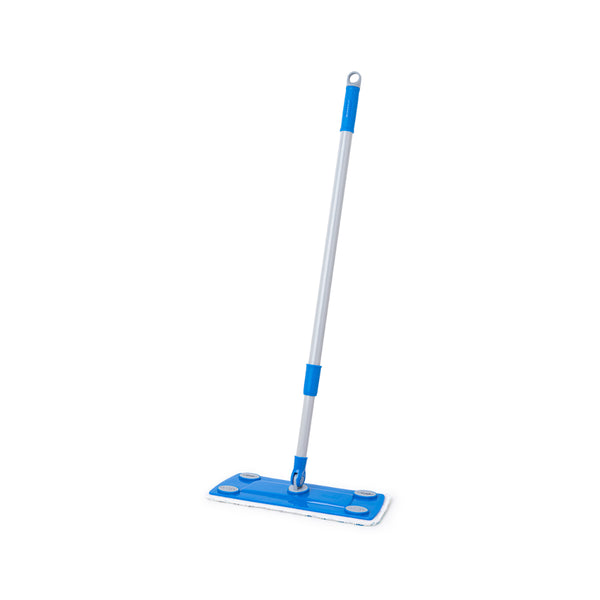 Kleaner Microfibre Flat Mop with Telescopic Handle | Swivel Head, Washable Pad