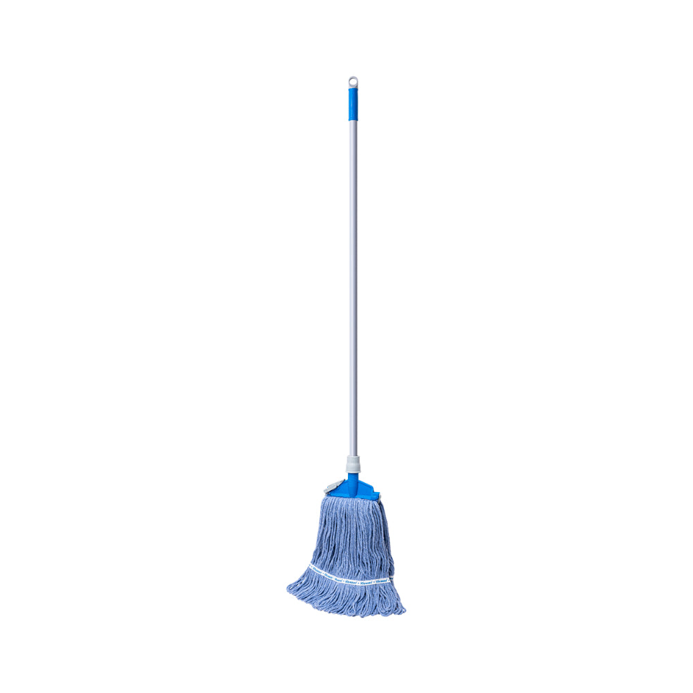 Kleaner Cotton Floor Mop | Long Handle, Lever-Action Wringer, Quick-Connect Head