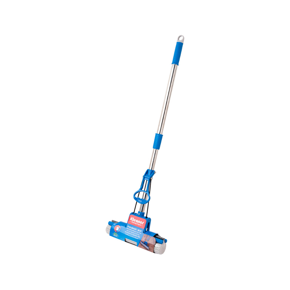 Kleaner PVA Magic Mop with Wringing Action | Dual Roller Head, Adjustable Handle