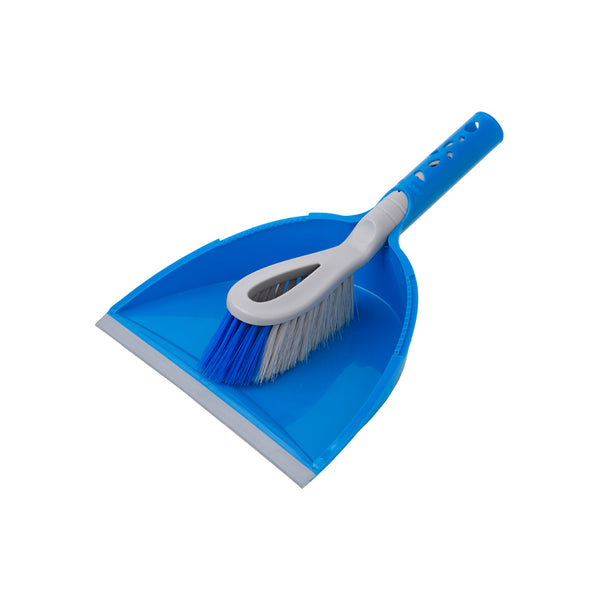 Kleaner Dustpan and Brush Pet Bristle Set | Flexible Lip, Serrated Rim