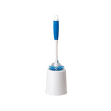 Kleaner Toilet Brush and Caddy Holder | Non-Slip Handle, White and Blue